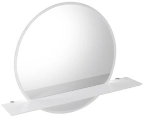 Sapho, VISO LED podsvietené guľaté zrkadlo priemer 80cm s policou, biela mat, VS080-01