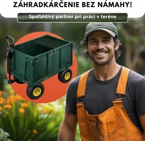 Transportný vozík HECTOR, max. 550kg, 110x75x52cm, zelený Gardebruk