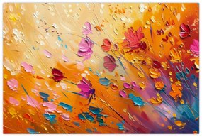 Obraz - Maľba farebných kvetov (90x60 cm)
