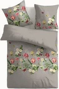 Obliečky Esther, šedé, motív záhrada%