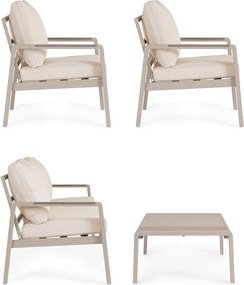 Béžová hliníková záhradná lounge súprava pre 5 Elna – Bizzotto