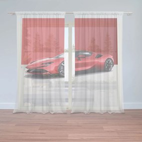 Sablio Záclony Ferrari na červeno-bielej: 2ks 150x250cm