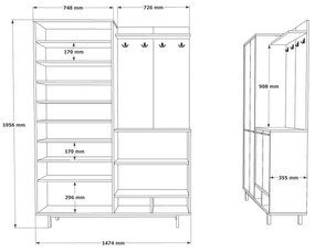 Predsieňová zostava Osy Green and Oak