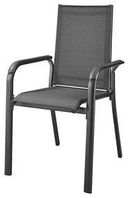 LIVARNO home Hliníková stolička Houston, čierna/antracitová  (100371110)