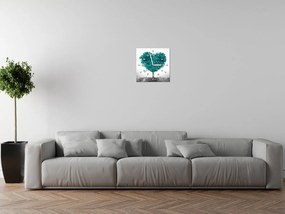 Gario Obraz s hodinami Tyrkysový strom lásky Rozmery: 30 x 30 cm