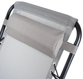 4Home Záhradné plážové polohovacie kreslo Relax, sivá