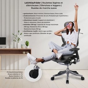 Kancelárska stolička Norfolk Ergonomic - Sivá