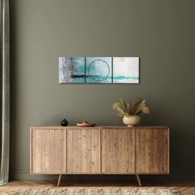 Obraz - Abstraktné olejomaľba (s hodinami) (90x30 cm)