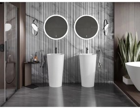 Mexen, Mexen Onyx-02 umywalka wolnostojąca z konglomeratu 45 x 45 cm, biała mat - 26544500