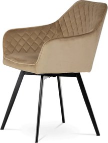 Jedálenská stolička zamatová, béžová DCH-425 CAP4