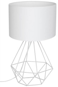 Stolná lampa Basket, 1x biele textilné tienidlo, w