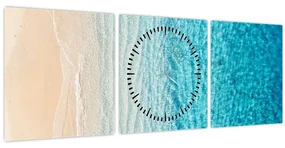 Obraz - Pláž (s hodinami) (90x30 cm)
