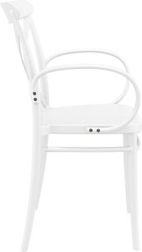 CROSS XL záhradná stolička s podrúčkami white