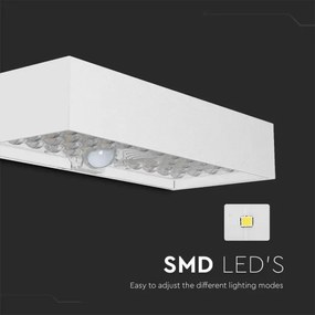 LED Solárne nástenné svietidlo so senzorom LED/6W/3,7V IP65 4000K 3000 mAh biela