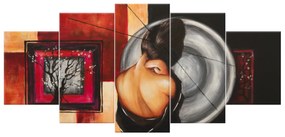 Gario Ručne maľovaný obraz Sao Chang - 5 dielny Rozmery: 150 x 70 cm