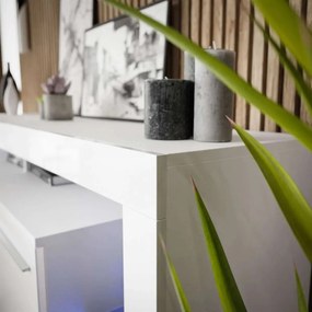 KOMODA ELIS LED BIELA BIELE ZÁSUVKY VYSOKÝ LESK 170 cm