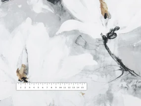Biante Zamatový behúň na stôl Tamara TMR-006 Designové kvety na sivom 20x140 cm