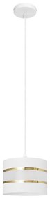 Luster na lanku HELEN 1xE27/15W/230V pr. 20 cm biela/zlatá