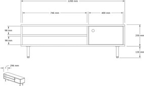 Televízny stolík Avila Sapphire Oak