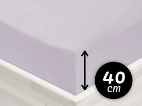 Jersey napínacie prestieradlo na extra vysoký matrac JR-028 Svetlo sivé 180 x 220 - výška 40 cm