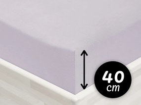 Jersey napínacie prestieradlo na extra vysoký matrac JR-028 Svetlo sivé 90 x 220 - výška 40 cm