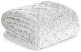 DEKA Z MIKROFLANELU CARO 70X160 CM STRIEBORNÁ