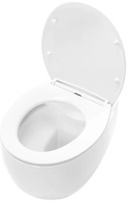 Rea Lars, závesná WC misa Rimless 50x37x29 cm vrátane sedadla s pomalým zatváraním, biela, REA-C9500