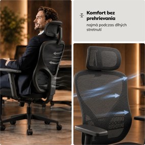 Kancelárske otočné kreslo s podhlavníkom čierne: ORBIT