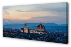 Obraz na plátne Taliansko katedrála panoráma v noci 100x50 cm