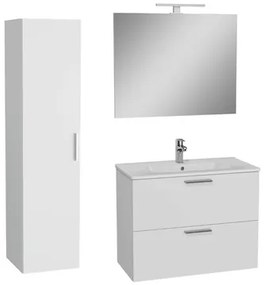 Kúpeľňová zostava s umývadlom 80 cm vrátane umývadlovej batérie, vtoku a sifónu VitrA Mia biela KSETMIA80B, 1 ks