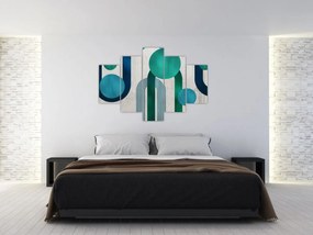 Obraz - Čiary a kruhové tvary (150x105 cm)