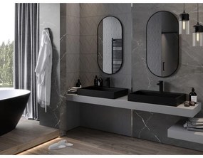 Mexen Loft, oválne kúpeľňové zrkadlo 100 x 50 cm, farba rámu čierna matná, 9851-100-050-000-70
