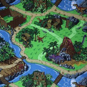 Vopi, Detský metrážny koberec Dino - neúčtujeme odrezky z role, na mieru, šíře 1,33m,1m,2m,3m,4m,na mieru, neúčtujeme odrezky, viacfarebná, filc, detská izba