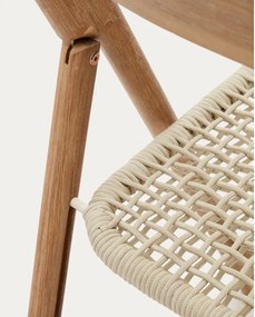 Drevená záhradná stolička v bielo-prírodnej farbe Dandara – Kave Home