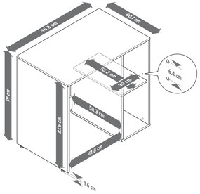Polička práčky s bočným úložným priestorom