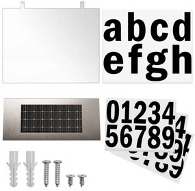 Domové číslo so solárnym LED osvetlením Deu 333, nerez / transparentná