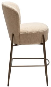 ORBIT ČALÚNENÁ BAROVÁ STOLIČKA almond bouclé/antique brass
