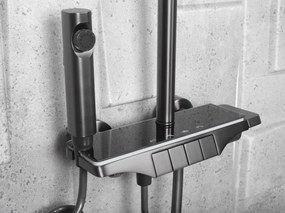 Rea Savio, nástenný sprchový set s ručnou spŕškou, grafitová matná, REA-P8412