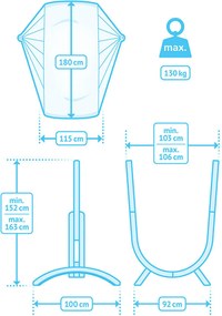 Marimex | Hojdacia sedačka so stojanom La Siesta Udine Organic, latte | 11640604