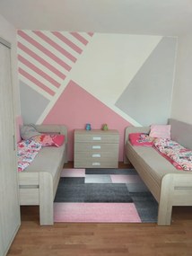 Kusový koberec Lucca 1810 pink, 80x150, ružová, šedá, kancelária, Ayyildiz