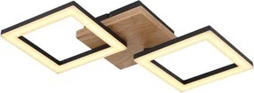 Stropné LED osvetlenie Kerry 46 cm, kov/drevo%