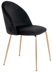 Čierne zamatové jedálenské stoličky v súprave 2 ks Geneve – House Nordic