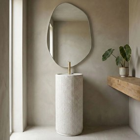 Rea Margarita, voľne stojace umývadlo, 390×390×850 mm, biela matná, REA-U0614