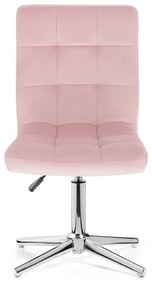 LuxuryForm DESIGN Stolička TOLEDO VELUR na striebornom kríži - ružová