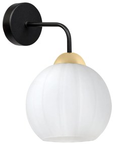 Nástenné svietidlo Costa, 1x biele sklenené tienidlo, b/g