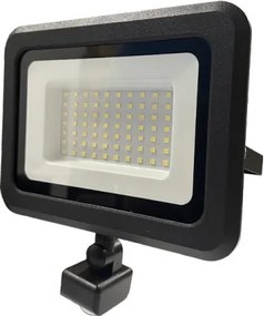 LED Vonkajší reflektor so senzorom LED/50W/230V 4000K IP44 čierna