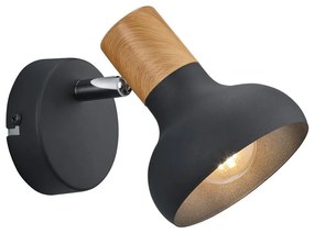 Matne čierne nástenné svietidlo ø 10 cm Latika – Reality