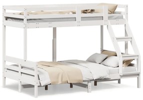 Poschodová posteľ 90x200/120x200 cm biela borovicový masív 3207186