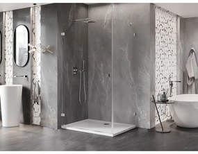 Mexen Lunar-B, výklopný sprchový kút ľavý 90 x 80 cm, 8mm číre sklo, chrómový profil, 832-090-080-01-00-L