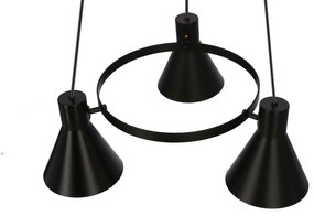 Candellux Čierno-zlatý závesný luster More pre žiarovku 3x E27 33-71156
